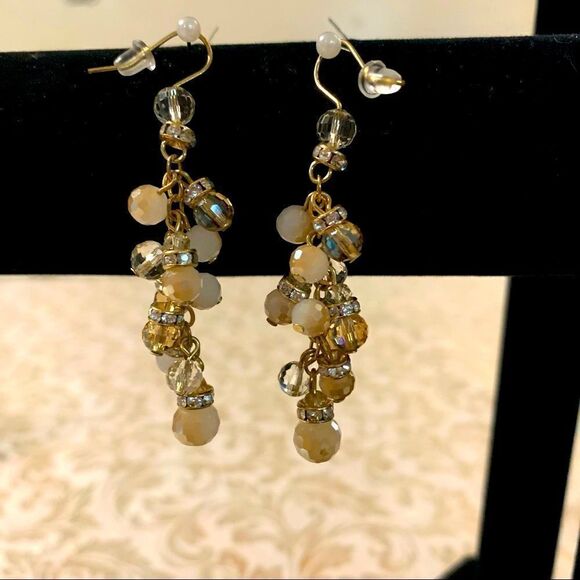 Crystal & Aurora Borealis Earrings Drop/Dangle 2” Gorgeous - Picture 1 of 4